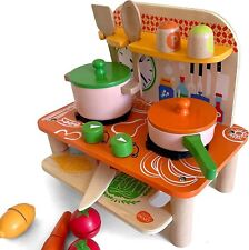 Bee Smart Kids Kitchen Toy Toddler Play Kitchen Playset - Wooden Toy Kitchen - CROYDON - GB