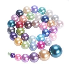 4/6/8/10/12/14/16mm Glass Pearl Coated Round Loose Beads Lot For Jewelry Making