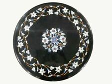 12'' black Marble Dining Coffee corner Center Table Top inlay antique Mosaic k5