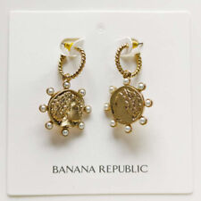 New Banana Republic Floral Drop Hoop Earrings Gift Fashion Women Party Jewelry