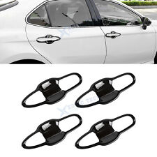 8x Gloss Black Side Door Handle Bowl Cover Decor Trim For Toyota Camry 2018-2024