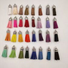38mm Silver Vintage Leather Tassels Mixed Color Jewelry Craft Accessories 50Pcs
