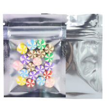 100x Small Clear & Silver Mylar Zip Lock Bags 2.5x3.5in (Free 2-Day Shipping)
