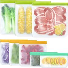 8 Pack Silicone Bags Reusable Storage Silicone Ziplock Bags-3 Reusable Gallon