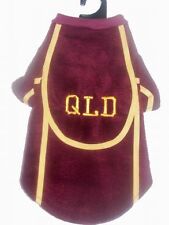 QLD State of Origin Fleece Dog Coat in 5 sizes. Hand Made in AU - Toronto - Canada