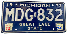 Vintage 1975 Michigan Auto License Plate Man Cave Garage Decor Collector