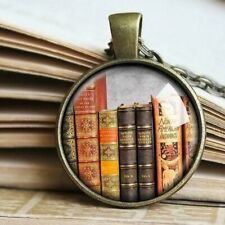 Book Stack Necklace, Books Pendant, Book Jewelry, Library Books, books gift