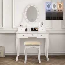 Cosmetic Makeup Table Hairdresser with LED Lighting Mirror and Stool