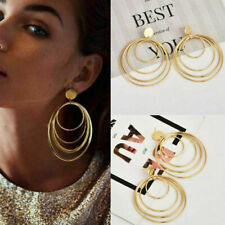 Fashion Women Dangle Drop Earrings Large Ear Stud Ladies Jewelry Geometric Gold