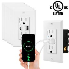 4.8A USB C Outlet Wall Charger Smart Fast Charging Tamper Resistant Receptacle×7 - South El Monte - US