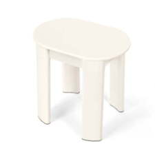 Minimalist Low Small Plastic Round Stool, White，Stackable & Space Saving - Baldwyn - US