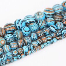 Natural Stone Blue Lace Round Spacer Loose Beads Jewelry Making Accessories 95pc