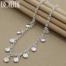 DOTEFFIL 925 Sterling Silver Circle Round Bean Chain Necklace Fashion Jewelry