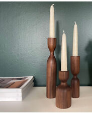 Wooden Scandinavian Candlestick Holders Set of 3, Minimalist Scandinavian Style - Toronto - Canada