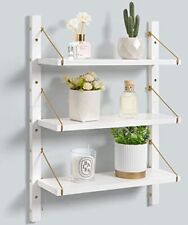 Wall Shelves 3 Tier Adjustable Floating Bathroom Wall Shelves White Gold Floatin - Mumbai - India