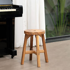 Round Top Stool Natural Acacia Wood Seat Minimalist Loft Home Décor up to 350 lb - Toronto - Canada