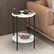 Round Polished Marble Sofa Side Coffee Table Slim Accent Table for Living Room - Toronto - Canada