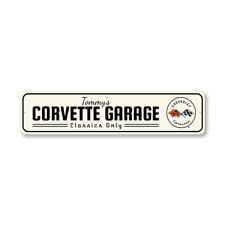 Chevy Corvette Garage Aluminum Metal Sign Chevrolet Automotive Car Man Cave