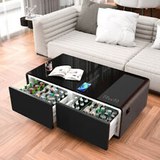 Smart Coffee Table+Built-in Fridge, Bluetooth Speaker, Wireless Charging Module - US