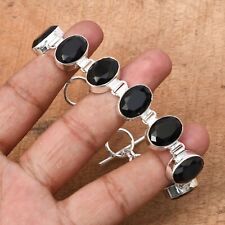 Black Onyx Gemstone 925 Sterling Silver Handmade Jewelry Bracelet Bracelet