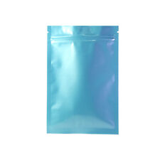 100pc Gloss Shiny Blue Two-Sided Metallic Mylar Zip Lock Bags 10x15cm 4x6in