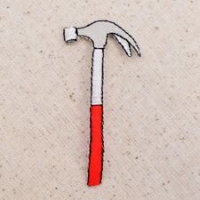 Hammer - Red/Silver - Construction/Tools - Iron on Applique/Embroidered Patch