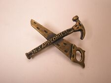 Claw Hammer & Saw Vintage Tie Tack Lapel Pin carpenter tools construction