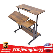 4 in1 Mobile Standing Laptop Desk Computer Desk Adjustable Stand Up Laptop Table