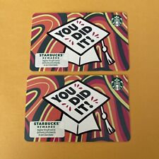 2 X Starbucks 2023 “YOU DID IT!” Graduation Cap Hat Gift Cards Brand New $0