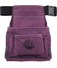 Graintex SS2123 10 Pocket Nail & Tool Pouch - Purple Suede Leather With 2” Belt