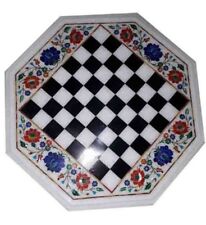 18 Marble Chess Table Marble Inlay Work Table Top Home Garden Decor"