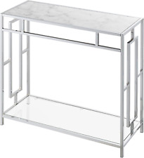 Town Square Faux Hall Table with Shelf, (L) 31.5 In. X (W) 11.75 In. X (H) 30 In