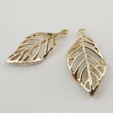 30PCS Rose Golden Tone Alloy Beauty Leaf Pendant Jewelry Charm Hot Sale 37587