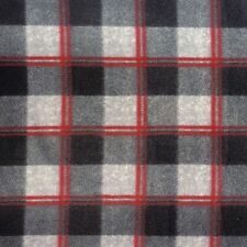 Black with Gray & Red Plaid Fleece Fabric - 60 Wide - Sold by The Yard & Bolt"