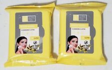 SET OF 2 Global Beauty Care Witch Hazel Cleansing Cloths Make Up Wipes 25 Count