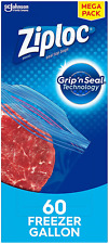 Ziploc Gallon Food Storage Freezer Bags, Grip 'N Seal Technology for Easier Grip