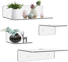 Small Floating Shelf for Wall, 4-Pack Acrylic Floating Shelves, Wall Mounted Cle - Toronto - Canada