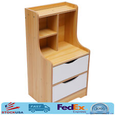 Bedroom End Side Bedside Table Nightstand Organizer with 2 Drawers Storage Wood - Toronto - Canada