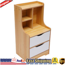 Bedroom End Side Bedside Table Nightstand Organizer with 2 Drawers Storage Wood - Toronto - Canada