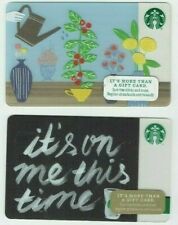 2014 STARBUCKS Gift Card - LOT of 2 - Flowers, Watering Can, On Me - No Value