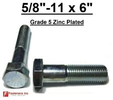 5/8-11 x 6 Hex Bolt Zinc Plated Grade 5 Cap Screw Coarse Partial Thread - Redding - US"