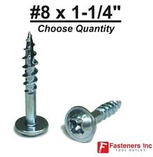 Kreg #8 X 1-1/4 Zinc Coarse Thread Pocket Hole Screws Phil / Square (Pick Qty) - Redding - US"