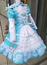 1/6 1/4 1/3 BJD Clothes Doll Outfit Blue Lolita Spliced Lace Dress Suit Dreamy