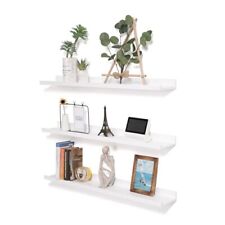 Floating Shelves Solid Wood for Wall Picture Ledge Wide 24Inch Set 3 White - Toronto - Canada