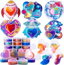 Valentines Day Gift Cards with Galaxy Slime Stress Relief Fidget Toys