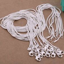 10Pcs Wholesale Silver Solid 1MM Snake Chain Necklace Diy Pendant Jewelry