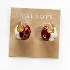 New Talbots Enamel Wide Hoop Earrings Gift Fashion Women Party Holiday Jewelry