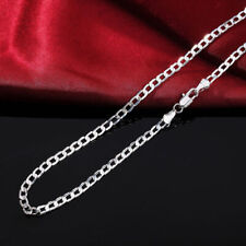 925 sterling Silver Filled 4MM chain Necklace Jewelry for Women men 16-30 inch