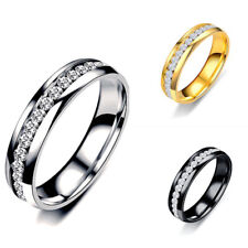 Men&Women Elegant Jewelry Stainless Steel Cubic Zirconia Rings Couples Ring 6-12