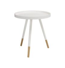 Innis Round Tray Side Table, White, Simple Modern Minimalist Design End Table - Toronto - Canada